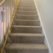 Freshly cleaned carpeted staircase
